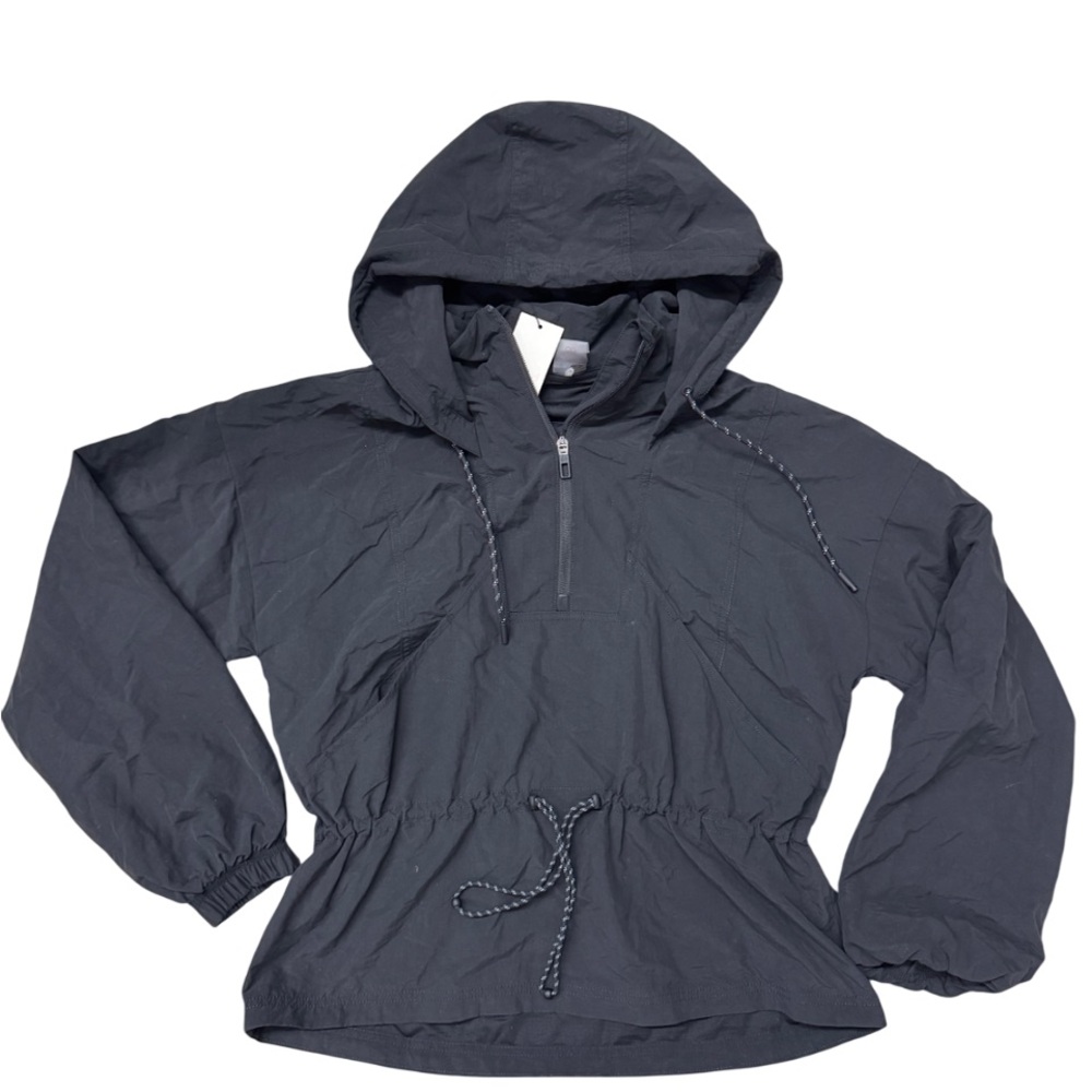 CALIA Black Utility Jacket Drawstring Rain Wear